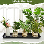 Cinnvoice 4 Pack Black Rectangle Plant Saucer, 23.2 x 8.2 x 0.8 Inch - Image 6