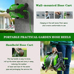 Hose Reel Cart Water Hose Reel Cart Hose Storage Rack for Car Wash, Wall-Mounted Garden Hose Reels, Vegetable Field Irrigation Hose Cart, Watering Tools, Hose Not Included (Color : Green, Size : Hos - Image 3