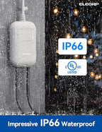 ELEGRP Outdoor Smart Dimmer Plug Waterproof IP66, Smart WiFi Plug with 2 Individually Sockets, Compatible with Alexa & Google Assistant, Outdoor Dimmer for String Lights, UL Listed, 2 Pack, Grey - Image 2