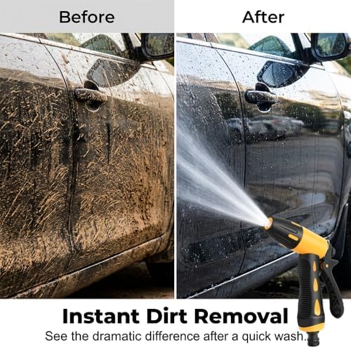 Jet Nozzle Power Washer for Garden Hose, 2026 Car Wash Water Gun with Spring Tube, High Pressure Washer Wand for Patio Garden Outdoor Cleaning, Adjustable Spray Patterns (Set B) - Image 6