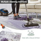Lavender Flower 3x5 Waterproof Outdoor Rug with Non‑Slip Backing Watering Can Purple Old Postcard Wood Machine Washable Deck Patio Rug Mat for Camping, RV, Garden, Balcony Pool - Image 6