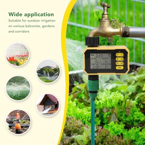 AUNMAS Solar Sprinkler Timer, Single Outlet Automatic Irrigation Water Timer with Rain Sensor Rechargeable Hose Watering for Garden Courtyard Patio Balcony Villa - Image 6