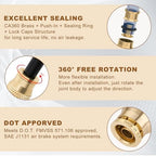 3/8" Straight Brass Union, DOT Approved Air Line Connector 10PCS - Image 5