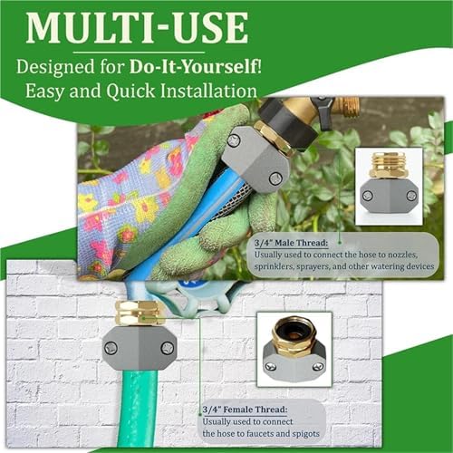 Garden Hose Repair Kit, Fits 3/4 and 5/8 Inch Hoses, Solid Male and Female Hose End Replacement, Water Hose Repair Fix Connector(1 Set) - Image 5