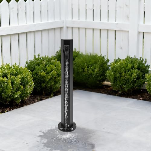 304 Stainless Steel Cylindrical Vertical Garden Water Column,Freestanding Hose Stand,Outdoor Antifreeze Faucet Hydrant Water Feature Fountain, for Irrigation and Lawn - Image 6