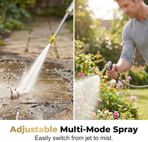 High Pressure Hose Nozzle Gun for Cars and Gardens with 3 Adjustable Spray Modes Heavy Duty Metal Construction for Easy and Convenient Cleaning for Home Users and Car Enthusiasts Thick Wand - Image 6