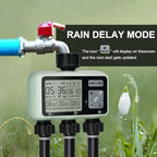 Watering Timer 3 Zone, Sprinkler Timer, Programmable Garden Outdoor Hose Faucet Timer with Rain Delay, Auto & Manual Watering System,Water Hose Irrigation Timers 3 Outlet for Garden Lawn - Image 6