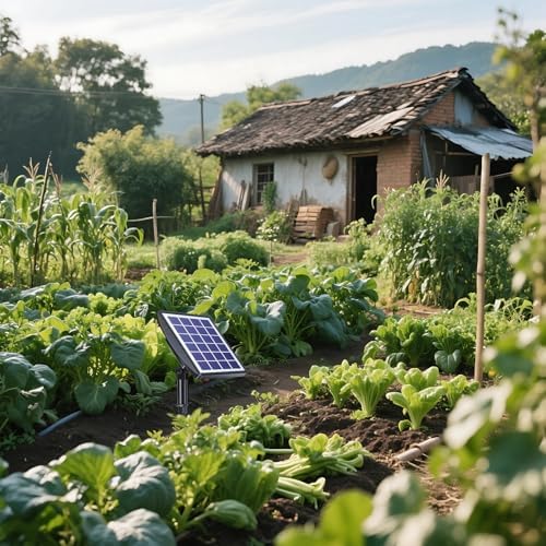 Solar Garden Watering System, 3 W Solar Powered Irrigation Kit with Timer, 15 Drip Irrigation Emitters, 49.21 ft (15 m) Tubing, Adjustable Nozzles, Automatic Watering for Outdoor Plants - Image 3