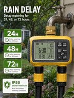Hose Timer 2 Outlet, 2 Zone Programmable Sprinkler Timer with Rain Delay & Manual Mode, Heavy Duty Digital Timer for Garden Hose, Auto Irrigation Controller for Lawn, Yard & Drip Irrigation Outdoor - Image 3