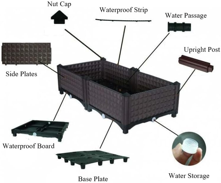 YSUEFIJO Planter Box Outdoor Large, Raised Garden Bed for Vegetables Outdoor, Elevated Planter Box, Great for Outdoor Patio, Deck, Balcony - Image 5