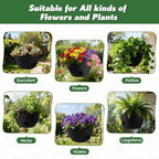 13-inch Oversized Hanging Planter Set of Two,Planters for Indoor and Outdoor Plants.Place Plant pots Across Diverse Settings Including windowsills,Living Room,and Gardens.Pure Black - Image 6
