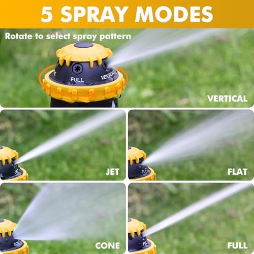 [2 Pack] RESTMO Gear Drive Sprinkler with Metal T-Spike Base,Yellow - Image 5