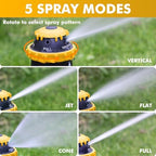 [2 Pack] RESTMO Gear Drive Sprinkler with Metal T-Spike Base,Yellow - Image 5