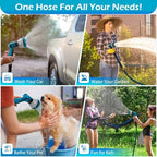 75FT Non-Expandable Garden Hose, Flexible Water Hose with Spray Nozzle, Kink-Resistant, Leakproof 3/4" Brass Connectors, Lightweight & Portable Water Pipe for Yard, Lawn Outdoor - Image 6