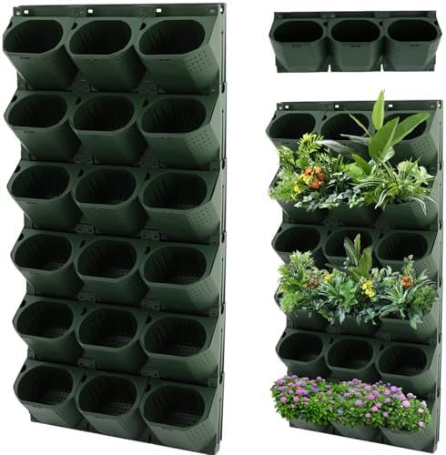 36 Pots Vertical Garden Planter Self Watering Vertical Wall Planter Wall-Mounted Stackable Hanging Planters for Indoor/Outdoor (Green) by TTeralmon