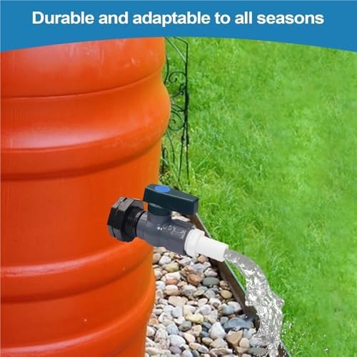 PVC Rain Barrel Diverter Kit, 3/4 Inch Valve, Spigot with Bulkhead Fitting Leak-Proof Adapter - Image 4