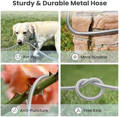 Giraffe Tools Garden Hose 75ft x 5/8", 304 Stainless Steel Metal Water Hose - Image 5