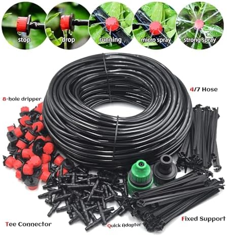 Garden Supplies 50M-5M DIY Drip Irrigation System Automatic Watering Garden Hose Micro Drip Watering Kits with Adjustable Drippers Nozzle(KIT009-50M) - Image 3