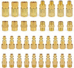 Industrial Air Coupling,1/4" NPT Plug and Air Hose Coulper,and FNPT Plug and Quick Adapter Set, 1/4" Basic Flow Quick Connect Air Coupler、Brass Air Compressor Accessories Fitting(36pieces) by Milosline