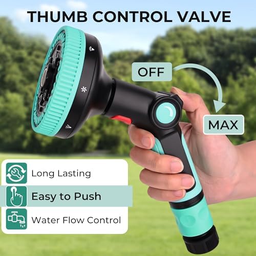 Garden Hose Nozzle Multiple modes Dual Nozzle System Thumb Control for Watering Garden, Cleaning, Washing Car, Showering Pets - Image 5