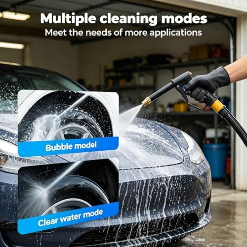 H2 Long Spray Gun + 3 Connectors, H2 Long Spray Gun Power Washer, Multifunctional Car Wash Tool, Portable High Pressure Water Sprayer, 360° Adjustable Garden Hose Nozzle Sprayer (With 33ft 10m Hose) - Image 2