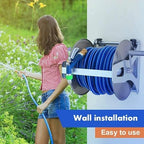 Outdoor Hose Holder Storage, Portable/Wall Hose Reel Set,Heavy Duty Garden Hose Reel with Flexible 2/1" PVC Rubber Hose, Home Hose Storage Solution (Color : 20m) - Image 2