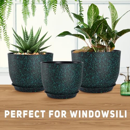 YNNICO Plant Pots 10/9/8/7.5/7 inch with Multi Mesh Drainage Holes - Image 5
