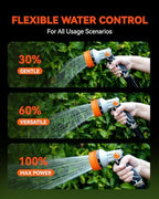 RAINPOINT Full-Metal Garden Hose Nozzle, Heavy Duty Water Hose Nozzle Sprayer With 10 Adjustable Patterns & High Flow,Thumb Control For Flow Adjustment, Ideal For Watering, Washing, Cleaning,Orange - Image 4