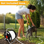 Garden Hose Reel, Heavy Duty Aluminum Hand Cranked Water Hose Reel Cart with 114ft Capacity ABS Frame, Portable Hose Holder for Yard Lawn Patio Outdoor - Image 4