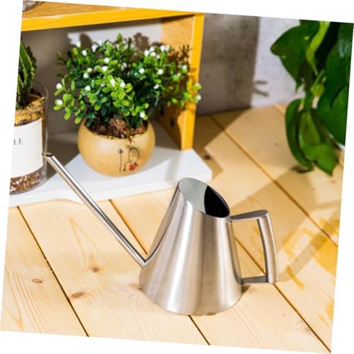 Watering Can Silver 900ml Long Spout Stainless Steel Vintage - Image 3