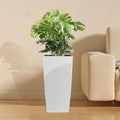 22.6 inch Planters, 22.6 Inch Square Self Watering, White, 2 by Noeko