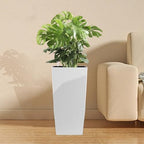 22.6 inch Planters, 22.6 Inch Square Self Watering, White, 2 by Noeko
