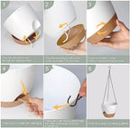 12 Inch Self Watering Hanging Planters for Indoor Outdoor Plants, 1 Pack - Image 4