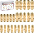 25PCS 1/4" 3/8" Brass Dot Air Line Fittings Kit, Straight Union Kit by BOERAY