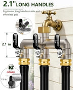 3-Way Garden Hose Splitter, Heavy-Duty Brass, 3/4" GHT, (Black) - Image 5