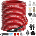 Sewer Jetter Kit 150FT for Pressure Washer, 5800 PSI Drain Cleaner Hose 1/4 Inch NPT with Spray Nozzle, Button Nose and Rotating Sewer Jetting Nozzle, Spanner Teflon Tape Pearl Corsage Pin by Unknown