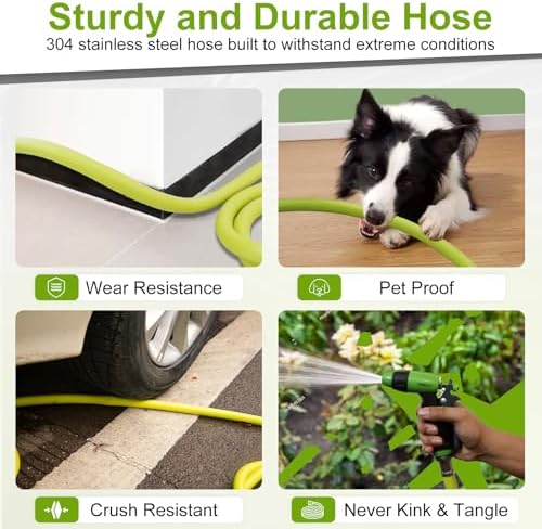 Garden Hose 5/8 in. x 100 ft.,Lightweight All-Weather Water Hose, Durable and Flexible - Image 4
