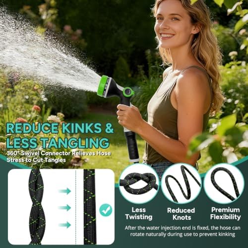 Lightweight Garden Hose, 50ft Non Expandable Water Hose with Nozzle - Image 3