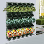 Self-Watering Wall-Mounted Planter, 36 Pots Wall Mounted Plastic Plant Grow Pot Vertical Garden Planter with Intelligent Control & Adjustable Irrigation System for Indoor Outdoor (Green, 36 Pots) - Image 2