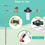 Stainless Steel Deep Root Tree Watering Tool,Root Feeder with Fertilizer Bottle Watering Wand Irrigation System Watering Stake,for Trees Bushes Shrubs Fruit Trees with Brass Valve T-Handle - Image 4