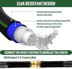 Garden Hose 75ft Flexible Water Hose Non-Expandable High Pressure Kink-Free Leakproof Durable Portable Lightweight Outdoor Yard Lawn Black Fabric Watering Hose with 3/4" Aluminum Fittings - Image 2