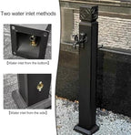 Outdoor Faucet Column - Stainless Steel Garden Hose Holder with Spray Gun, Decorative Aluminum Water Feature Fountain for Gardens - Image 5
