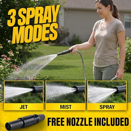 BIONIC STEEL 50 Ft Metal Garden Hose with Sprayer Nozzle - Image 3