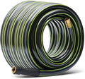 Worth Leader Long Garden Hose 5/8 in. x 100 ft. -No Kink, Flexible, Leakproof, Male to Female Fittings -Heavy Duty Durable PVC Lightweight Water Pipe with Brass Aluminum Ends for Household & Yard Use by WORTH