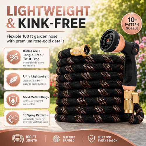 Flexible Garden Hose 100 ft, Ultra Lightweight Leak-Proof Water Hose - Image 2