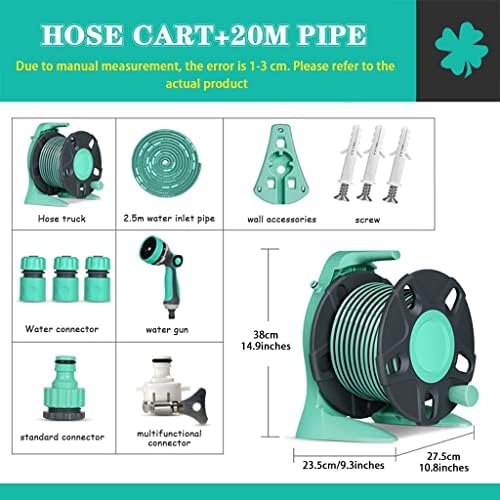 Hose Reel Cart Garden Hose Reels Retractable Handheld Compact Hose Cart, Garden Watering Tool, Compact Outdoor Hose Organiser, with Water Gun(Hose Cart+20m Pipe) - Image 7