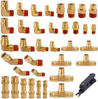 37Pcs Brass DOT Air Brake Line Fittings Kit,1/4" 3/8" 1/2" NPT by Ailbiuko