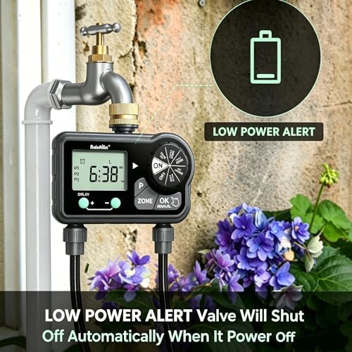 RAINPOINT 2 Zone Water Sprinkler Timer, Digital Programmable Irrigation Timer with Rain Delay & Manual Mode, Automatic Watering Controller for Lawn, Yard & Soaker Hose - Image 4