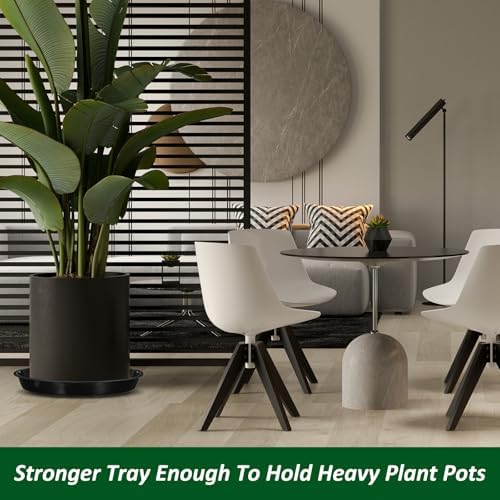 PATIKIL 5 Pack Plastic Plant Saucer, 16 Inch Plant Tray for Pots Round Plant Dish Plant Drip Trays Water Tray for Indoors Outdoors Garden, Black - Image 7