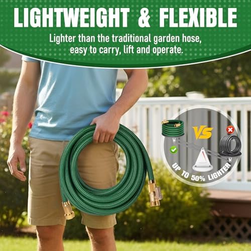 Garden Hose 75 ft, Non-Expanding Lightweight Kink-Free Flexible Water Hose - Image 3